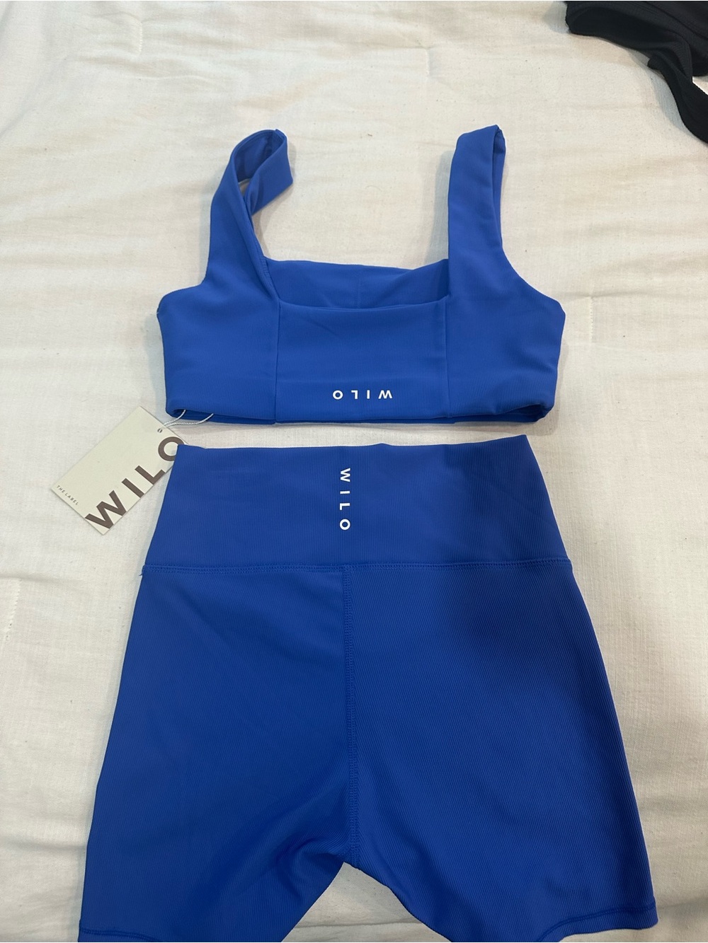 WILO Women's Royal Blue Active Crop Top & High-Waist Shorts Set